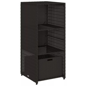 vidaXL, vidaXL Gartenschrank Schwarz 50x55x115 cm Poly Rattan, vidaXL Gartenschrank Schwarz 50x55x115 cm Poly Rattan