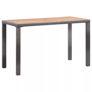 Diverse Hardware, Gartentisch Anthrazit und Braun 123x60x74 cm Akazie Massivholz