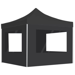 vidaXL, vidaXL Profi-Partyzelt Faltbar mit Wänden Aluminium 2×2m Anthrazit