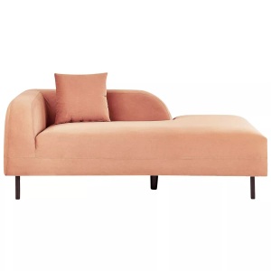 Beliani, Chaiselongue aus Samtstoff Modern LE CRAU Chaiselongue aus Samtstoff Modern LE CRAU, Beliani - Linksseitige Chaiselounge aus Samtstoff Modern LE CRAU, One Size, Dusty Rose