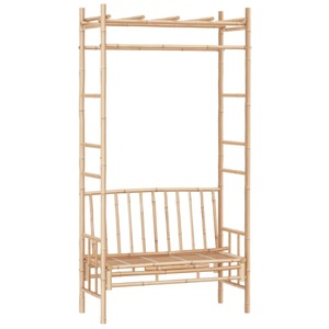 vidaXL, vidaXL Gartenbank mit Pergola 116 cm Bambus