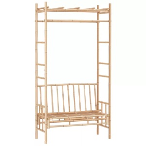vidaXL, vidaXL Gartenbank mit Pergola 116 cm Bambus