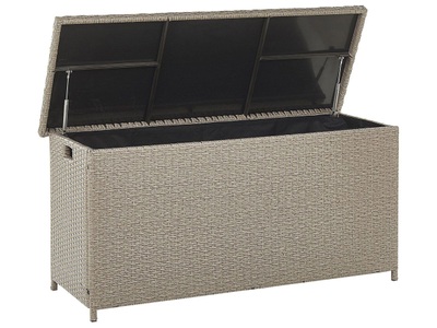 Beliani, Aufbewahrungsbox aus PE Rattan Modern MODENA Aufbewahrungsbox aus PE Rattan Modern MODENA, Beliani - Aufbewahrungsbox aus PE Rattan Boho MODENA, One Size, Taupe