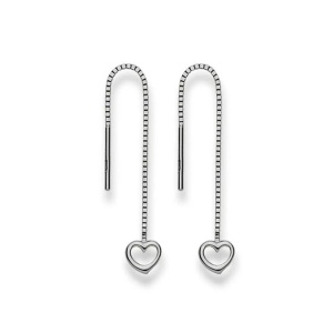 MUAU Schmuck, Ohrhänger Herz Weissgold 750, 51mm Damen ONE SIZE, MUAU Schmuck - Ohrhänger Herz Weissgold 750, 51mm, One Size, Weiss