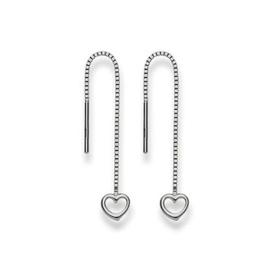 MUAU Schmuck, Ohrhänger Herz Weissgold 750, 51mm Damen ONE SIZE, MUAU Schmuck - Ohrhänger Herz Weissgold 750, 51mm, One Size, Weiss