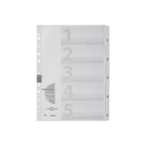 Pagna, PAGNA Register Karton weiss A4 31003-08 5-teilig, 1-5, Pagna Register Karton, weiss, A4, 5-teilig, 1-5, 31003-08
