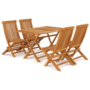 vidaXL, vidaXL 5-tlg. Garten-Essgruppe Massivholz Teak, vidaXL 5-tlg. Garten-Essgruppe Massivholz Teak