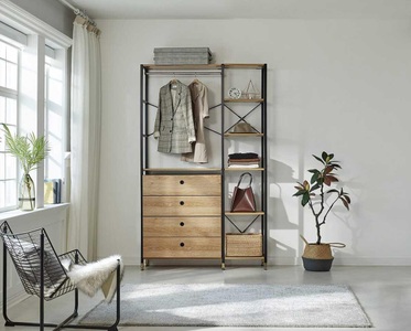 mutoni trend, Regal-Set mit 4 Schubladen schwarz (6-tlg), Regal-Set mit 4 Schubladen schwarz (6-tlg)