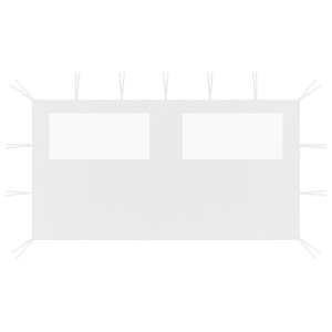 vidaXL, vidaXL Pavillon-Seitenwand mit Fenstern 4x2 m Weiß, vidaXL Pavillon-Seitenwand mit Fenstern 4x2 m Weiß