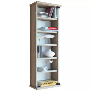 VCM, Holz CD DVD Wandregal Hängeregal Wand Schrank Wandvitrine Loposa Glastür Holz CD DVD Wandregal Hängeregal Wand Schrank Wandvitrine Loposa Glastür, MID.YOU Cd-regal , Loposa , Buchefarben , Holzwerkstoff , 5 Fächer , 31x91.5x18 cm , Dekorfolie,Nachbildung , 000657004806
