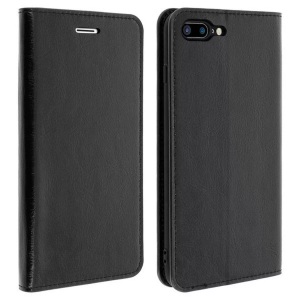 Avizar, Avizar Vintage-Serie, Leder flip Wallet Case für iPhone 7 Plus/iPhone 8 Plus -schwarz, 