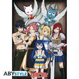 Accessory, Accessory - FAIRY TAIL - Poster ''Groupe'' verfilmt (98x68), Abystyle - Poster Gerollt und mit Folie versehen Fairy Tail Gruppe, One Size