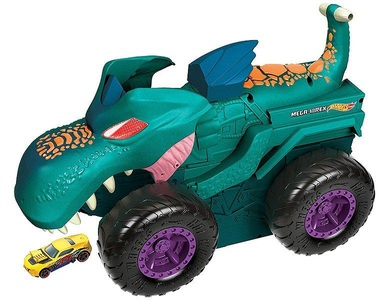 Hot Wheels, Hot Wheels Monster Trucks Mega-Wrex inkl. 1 Spielzeugauto Spielfahrzeug, Hot Wheels - Monster Trucks autofressender Mega-Wrex, inkl. 1 Spielzeugauto