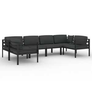 vidaXL, vidaXL 6-tlg. Garten-Lounge-Set mit Kissen Aluminium Anthrazit