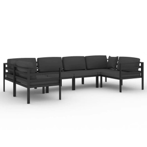 vidaXL, vidaXL 6-tlg. Garten-Lounge-Set mit Kissen Aluminium Anthrazit