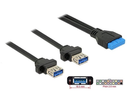 85244 USB Kabel 0,8 m Schwarz