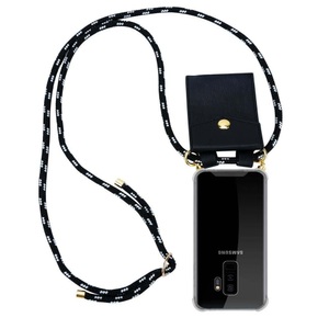 Cadorabo, Cadorabo Handy Kette für Samsung Galaxy S9 PLUS in SCHWARZ SILBER – Silikon Necklace Umhänge Hülle mit Gold Ringen, Kordel Band Schnur und abnehmba..., Cadorabo - Handy Kette für Samsung Galaxy S9 PLUS Silikon mit Gold Ringen, Schwarz Leicht