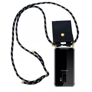 Cadorabo, Cadorabo Handy Kette für Samsung Galaxy S9 PLUS in SCHWARZ SILBER – Silikon Necklace Umhänge Hülle mit Gold Ringen, Kordel Band Schnur und abnehmba..., Cadorabo - Handy Kette für Samsung Galaxy S9 PLUS Silikon mit Gold Ringen, Schwarz Leicht