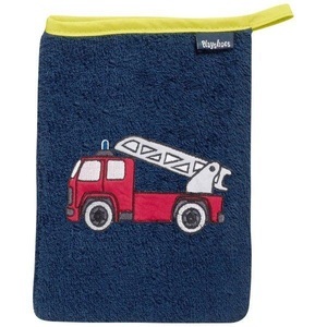 Playshoes, Playshoes Frottee-Waschhandschuh Feuerwehr marine, 