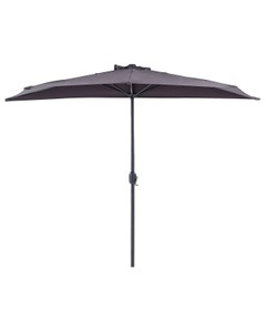 Beliani, Halbrunder Sonnenschirm aus Polyester Modern GALATI Halbrunder Sonnenschirm aus Polyester Modern GALATI, Beliani - Halbrunder Sonnenschirm aus Polyester GALATI, One Size, Taubengrau