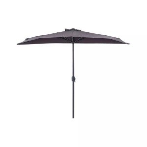 Beliani, Halbrunder Sonnenschirm aus Polyester Modern GALATI Halbrunder Sonnenschirm aus Polyester Modern GALATI, Beliani - Halbrunder Sonnenschirm aus Polyester GALATI, One Size, Taubengrau