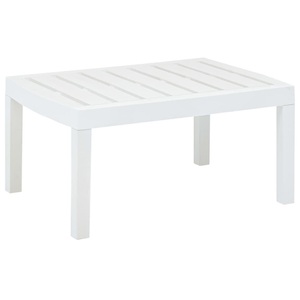 vidaXL, vidaXL Gartentisch Weiß 78×55×38 cm Kunststoff