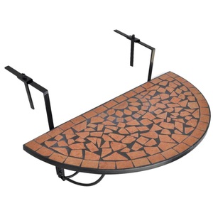 vidaXL, vidaXL Balkonhängetisch Terracotta Mosaik, vidaXL Balkonhängetisch Mosaik Terracotta
