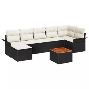 vidaXL, VidaXL - Garten-sofa poly-rattan, One Size, Schwarz