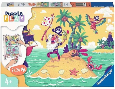 RAVENSBURGER SPIELEVERLAG, Ravensburger Kinderpuzzle Puzzle&Play -Puzzle für Kinder ab 4 Jahre, Puzzle PUZZLE&PLAY - PIRATEN 1 2x24-teilig