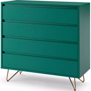 mutoni casual, Kommode matt grün 90x90, SalesFever Kommode, Haarnadelbeine aus Metall mit Messinglegierung