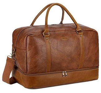 Only-bags.store, Große Leder Reisetasche Handgepäck Travel Duffel Carry On Bag Weekender Tasche Mit Schuhfach Unisex Braun ONE SIZE, Only-bags.store - Große Leder Reisetasche Handgepäck Travel Duffel Carry On Bag Weekender Tasche mit Schuhfach, One Size, Braun