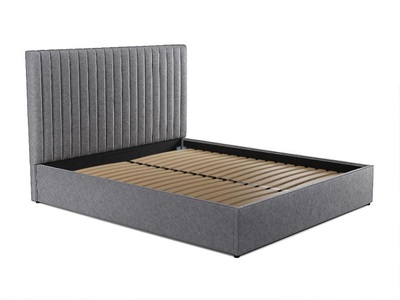 Vente-unique, Bett mit Bettkasten BettKopfteil Stoff SARAH Bett mit Bettkasten BettKopfteil Stoff SARAH, 