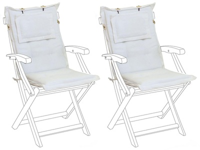 Beliani, Beliani MAUI Hochlehner, Beliani - Sitzauflagen 2er Set aus Polyester Modern MAUI, One Size, Schneeweiss