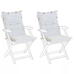 Beliani, Beliani MAUI Hochlehner, Beliani - Sitzauflagen 2er Set aus Polyester Modern MAUI, One Size, Schneeweiss