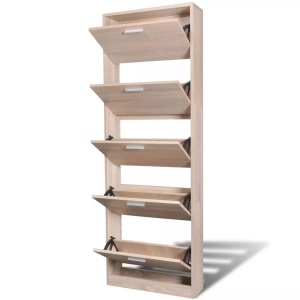 Diverse Hardware, Eiche-Optik Holz-Schuhschrank mit 5 Schuhkippern, vidaXL Schuhschrank mit 5 Schuhkippern Holz Eichen-Optik