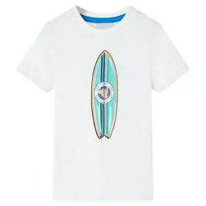 vidaXL, vidaXL Kinder-Kurzarmshirt Ecru 128