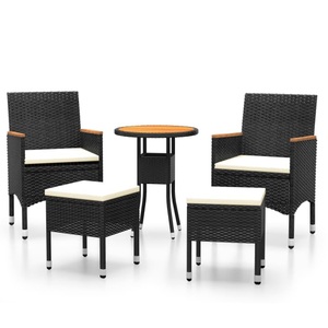 vidaXL, vidaXL 5-tlg. Garten-Lounge-Set Poly Rattan Schwarz
