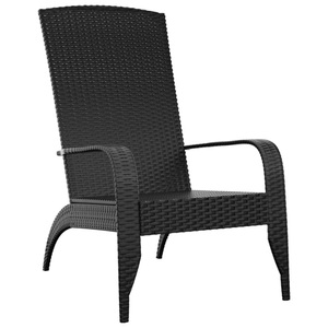 vidaXL, vidaXL Adirondack-Gartenstuhl Schwarz Poly Rattan, 