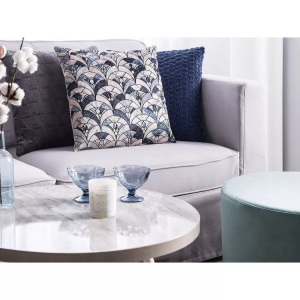 Beliani, Kissen 2er Set aus Baumwolle Boho KOODAL Kissen 2er Set aus Baumwolle Boho KOODAL, Beliani - Dekokissen 2er Set aus Polyester Boho KOODAL, One Size, Nachtblau