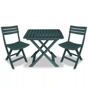 vidaXL, vidaXL 3-tlg. Bistro-Set Klappbar Kunststoff Grün