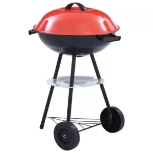 vidaXL, vidaXL Tragbarer XXL-Holzkohle-Kugelgrill mit Rädern 44 cm, vidaXL Tragbarer Holzkohlegrill XXL mit Rädern 44 cm