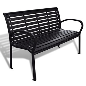 Diverse Hardware, Gartenbank 125 cm Stahl und WPC Schwarz