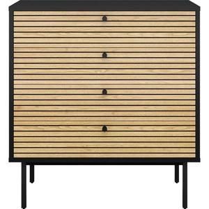 mutoni casual, Kommode Echtholzfurnier 80x40x85 schwarz, SalesFever Kommode, im Scandi Design