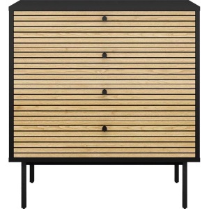 mutoni casual, Kommode Echtholzfurnier 80x40x85 schwarz, SalesFever Kommode, im Scandi Design