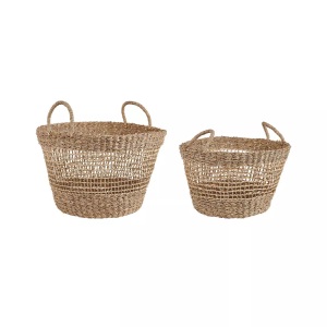 Beliani, Accessoires aus Seegras Boho AROWANA Accessoires aus Seegras Boho AROWANA, Beliani - Korb aus Seegras Boho AROWANA, One Size, Nude