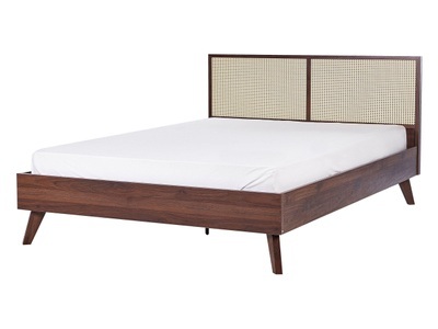 Beliani, Bett mit Lattenrost aus Faserplatte Boho MONPAZIER Bett mit Lattenrost aus Faserplatte Boho MONPAZIER