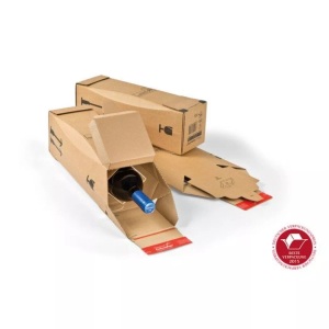 Colompac, Colompac Flaschenversandkarton CP181.101 Wellpappe Braun, ColomPac Flaschenversandkarton CP181.101 IM:74x74x305mm 1Fl braun