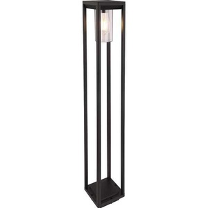 mutoni light, Aussenleuchte Candela Aluminium Druckguss schwarz matt 1xE, Globo Aussenstehleuchte , Candela H: 100 CM Schwarz , Klar, Schwarz , Metall, Kunststoff , 15x100 cm , matt,matt , 004558309104