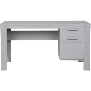 woood, Schreibtisch mit 1 Schublade und 1 Tür Beton Grau, Dennis Woood, Schreibtisch Dennis Kiefer betongrau