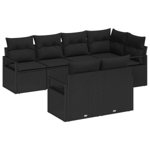 vidaXL, VidaXL - Garten-sofa poly-rattan, One Size, Schwarz